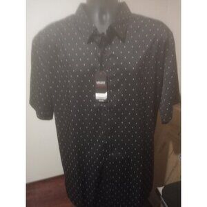 MIX & NY Performance Shirt Mens 2XL Slim Fit Black Active Stretch Button Up NWT